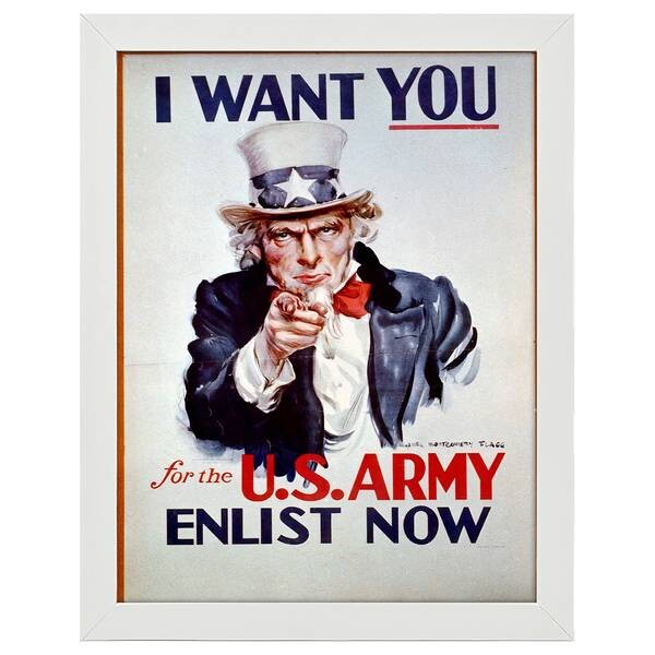 

Рамка для фотографий LegendArte I Want You for U.S. Army, белый