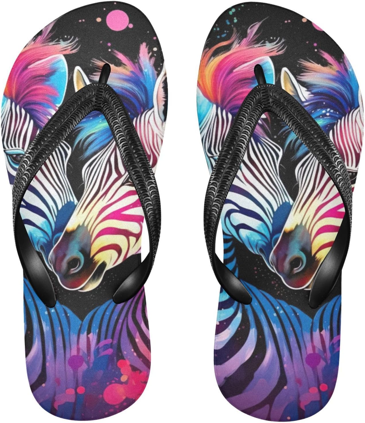 

Пляжные летние сандалии Rainbow Zebra для женщин и мужчин, шлепанцы для душа 20857313 Kfbe