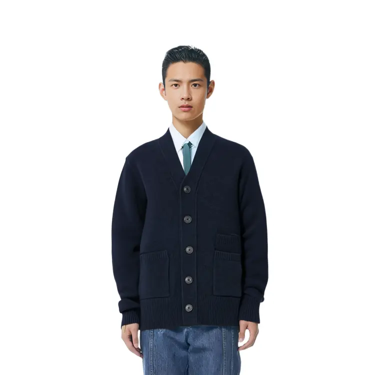 Jil Sander X FW20 Jil Sander Collaboration Series свитер мужской индиго Uniqlo, индиго — фото 4