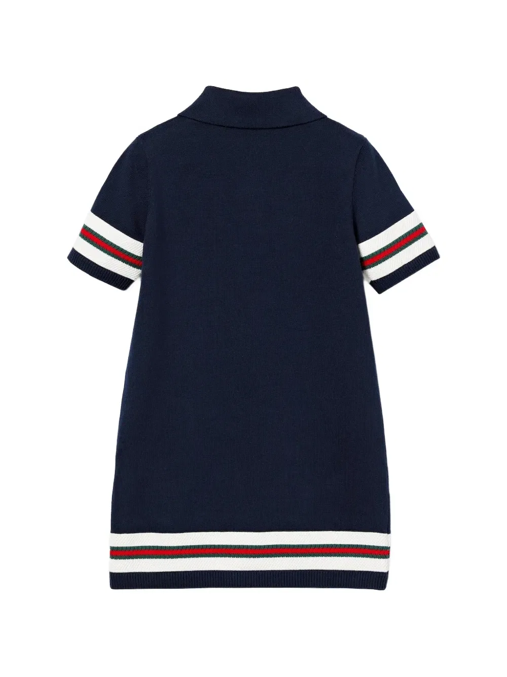Платье в полоску с воротником-поло Gucci Kids, синий — фото 2