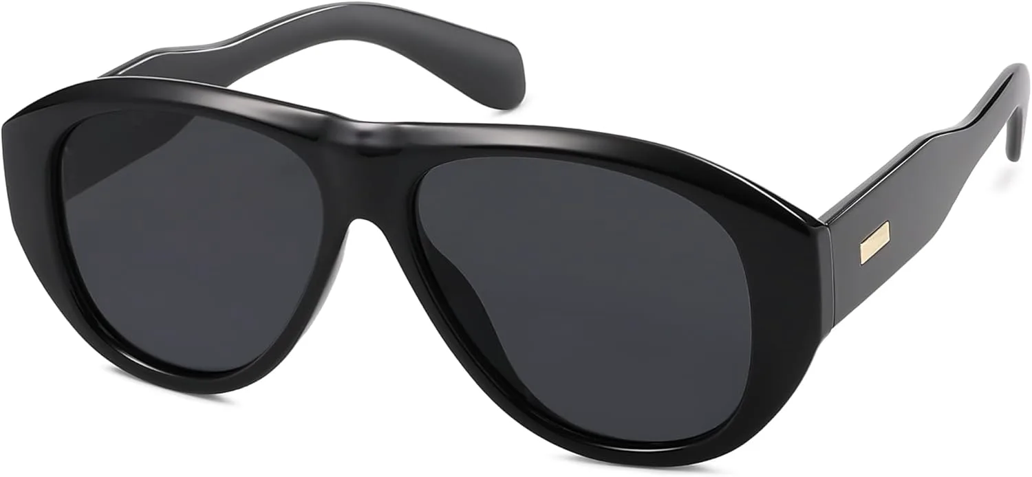 

Солнцезащитные очки-авиаторы SOJOS Retro Oversized Polarized для женщин и мужчин в винтажном стиле 70-х годов с защитой от УФ-излучения SJ2328, Black/Grey