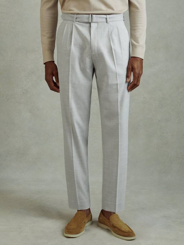 

Укороченные брюки с булавочным поясом Reiss, цвет Light Grey