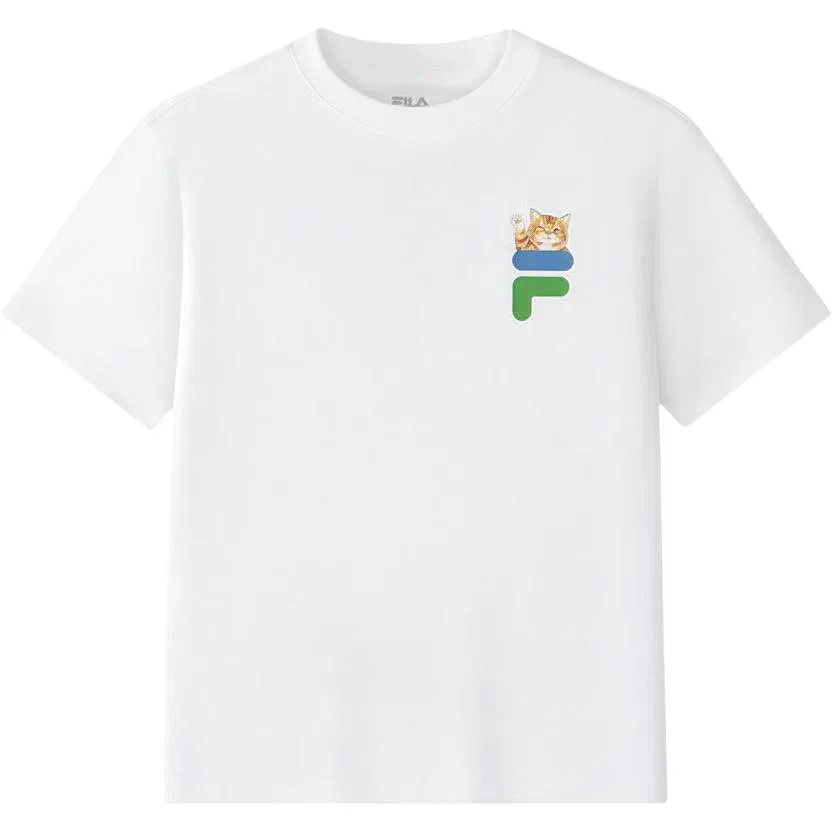 Футболка с круглым вырезом Moderate FILA KIDS, Standard White-WT