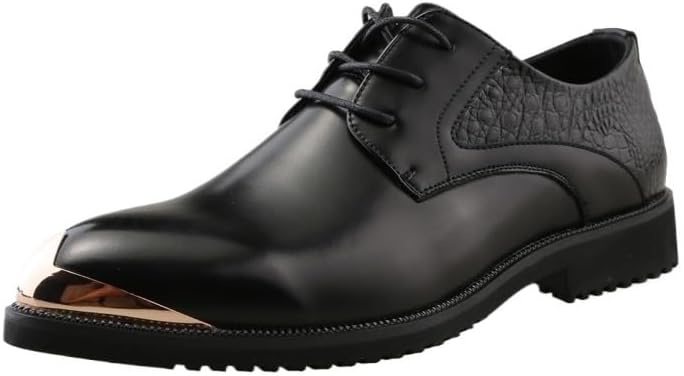 

Мужские классические кожаные туфли, повседневные деловые оксфорды, винтажная полировка, на шнуровке, с упрощенным дизайном, для вождения, комфортные, для прогулок, вечеринок, свадеб Zestrelax, черный