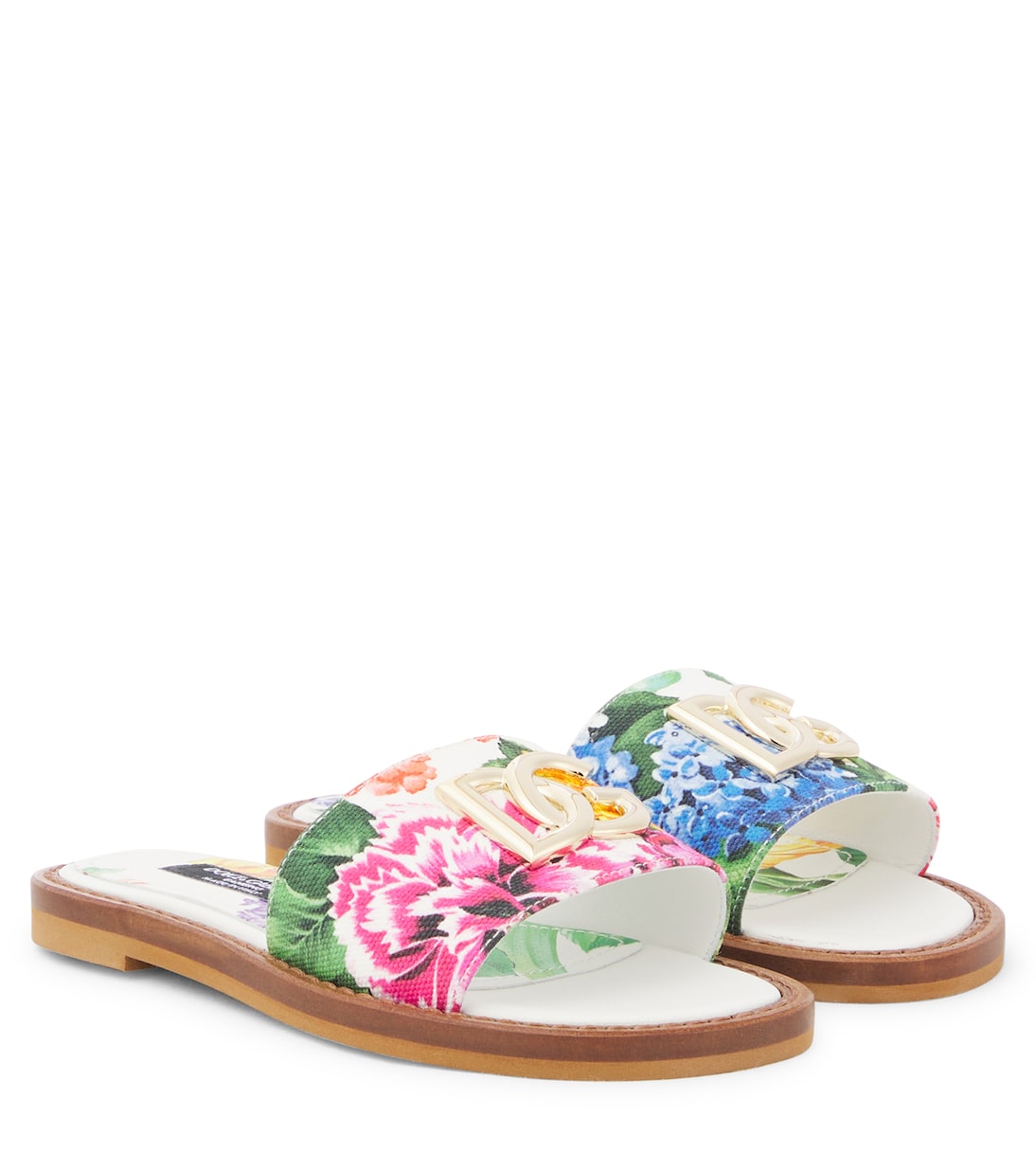 

Сандалии из цветочного полотна Dolce&Gabbana Kids, Mix Fiori F.Bco