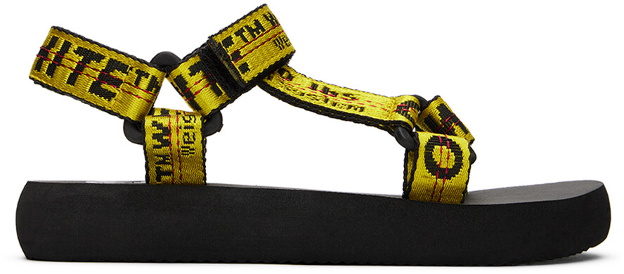

Off-White Детские желто-черные сандалии в индустриальном стиле