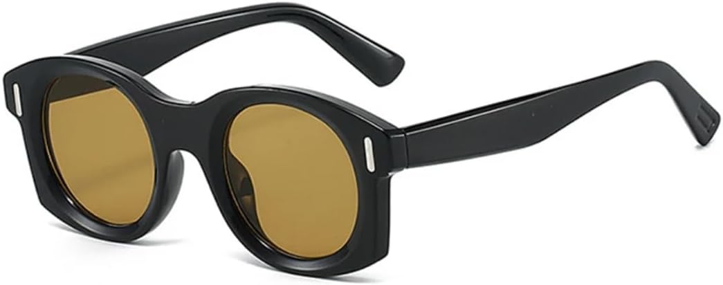 

Модные солнцезащитные очки для женщин, градиентные зеркальные очки с защитой от УФ-излучения UV400, ретро-очки с заклепками, мужские очки в стиле панк HHZZYVY, Black Tea