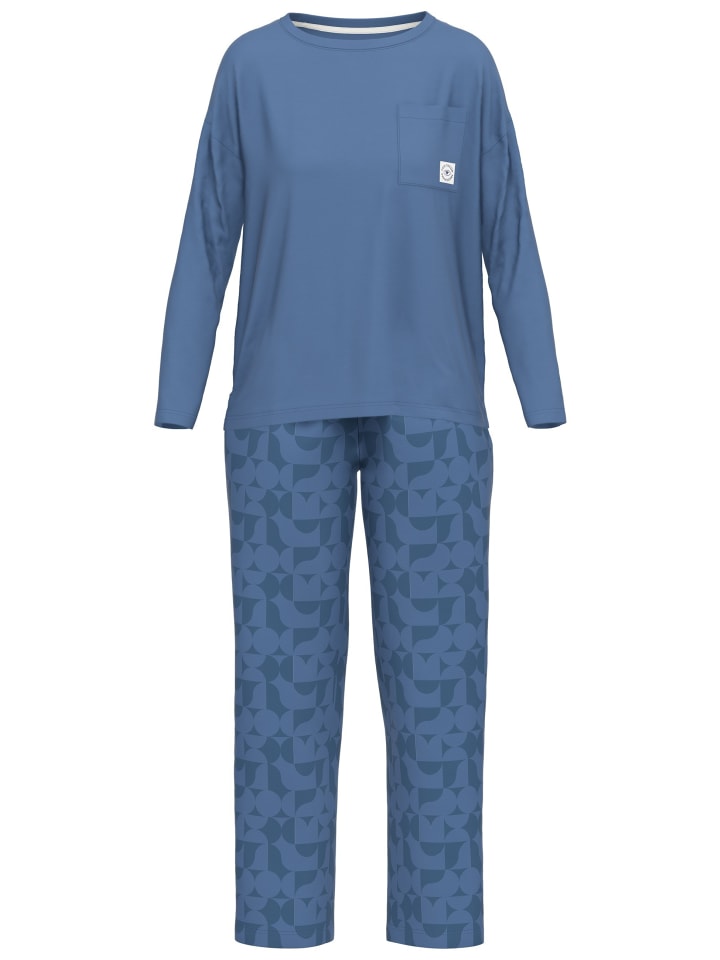 

Tom Tailor Пижама Breda, полностью синего цвета (средний оттенок)