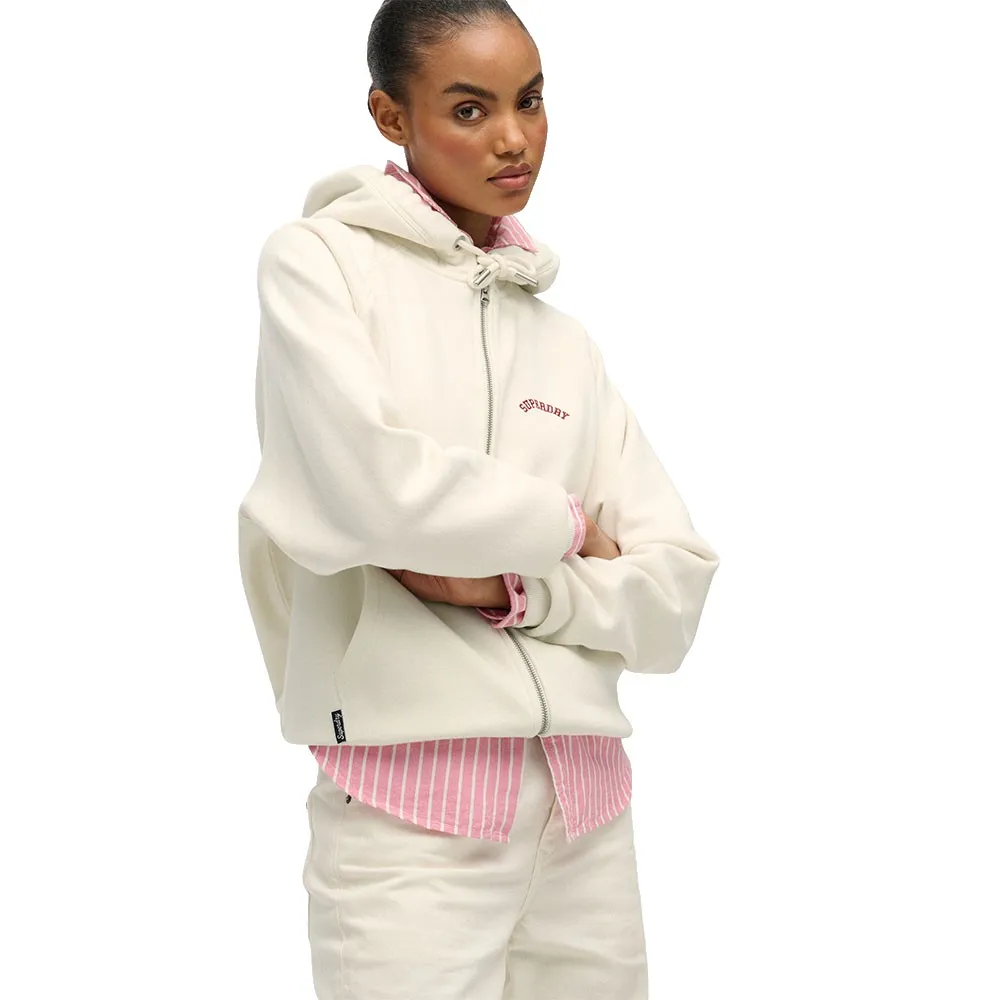 Толстовка с молнией и полной молнией Superdry Essential Logo Osz Raglan, бежевый — фото 4