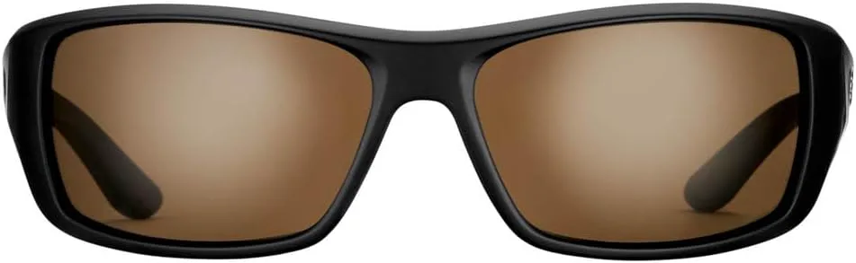 

Поляризованные солнцезащитные очки Flying Fisherman Triton с УФ-блокировкой AcuTint для рыбалки и занятий спортом на открытом воздухе, Matte Black Frames/Amber Lenses