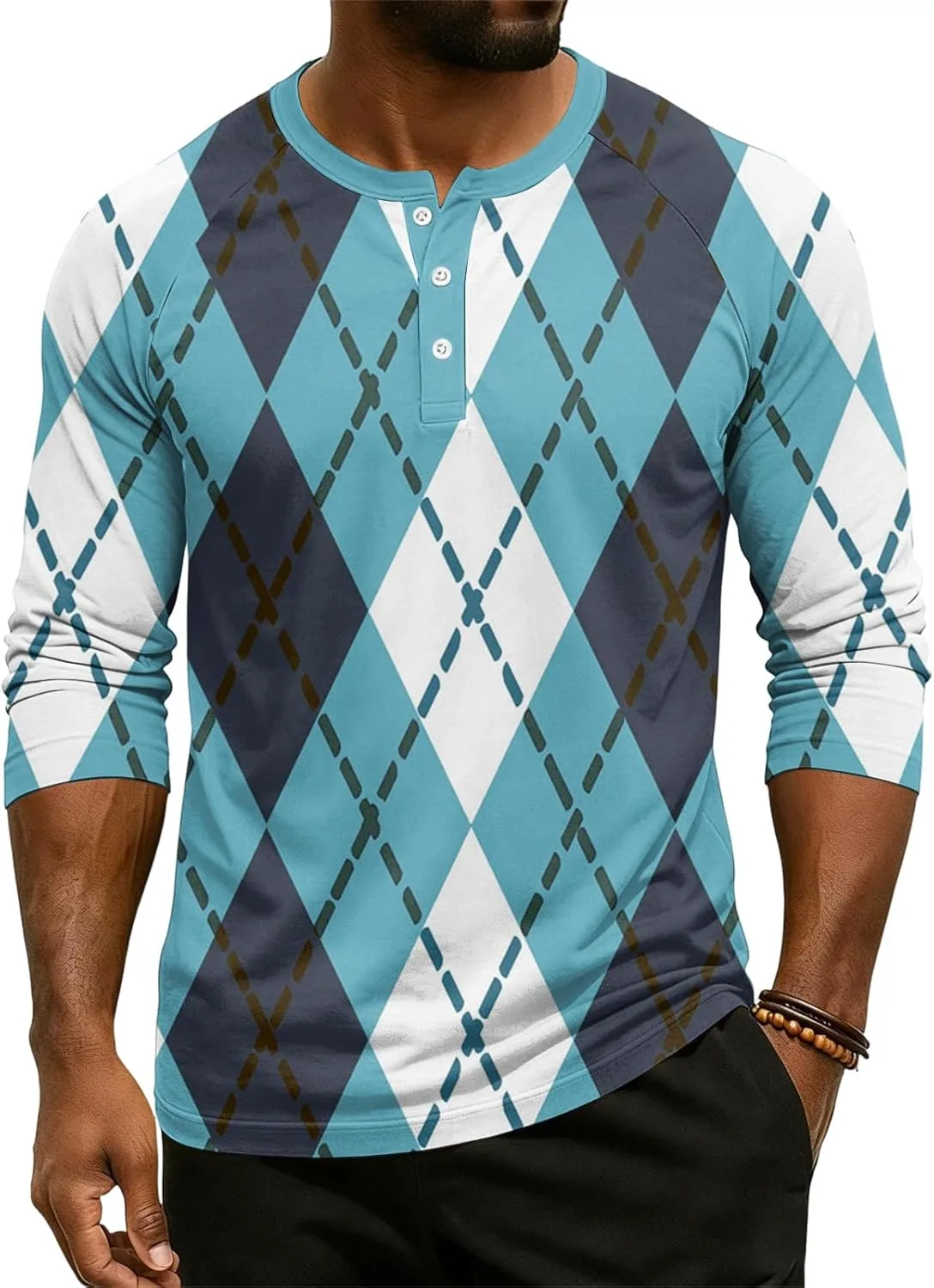 

Мужская футболка с длинным рукавом Casual Henley, легкая, в полоску BEIBEINOYA