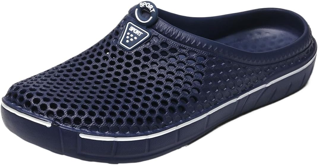 

Женские и мужские дышащие сабо для сада, повседневные тапочки, быстро сохнущие сандалии, противоскользящая обувь для пляжа Dannling, темно-синий