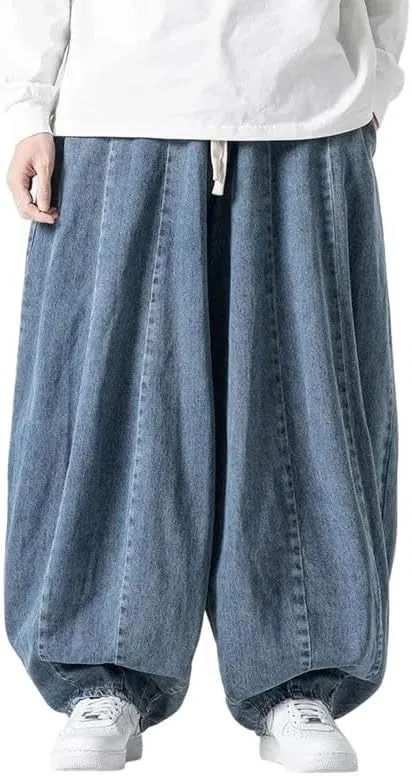 Джинсы свободные, японский стиль, Light Blue