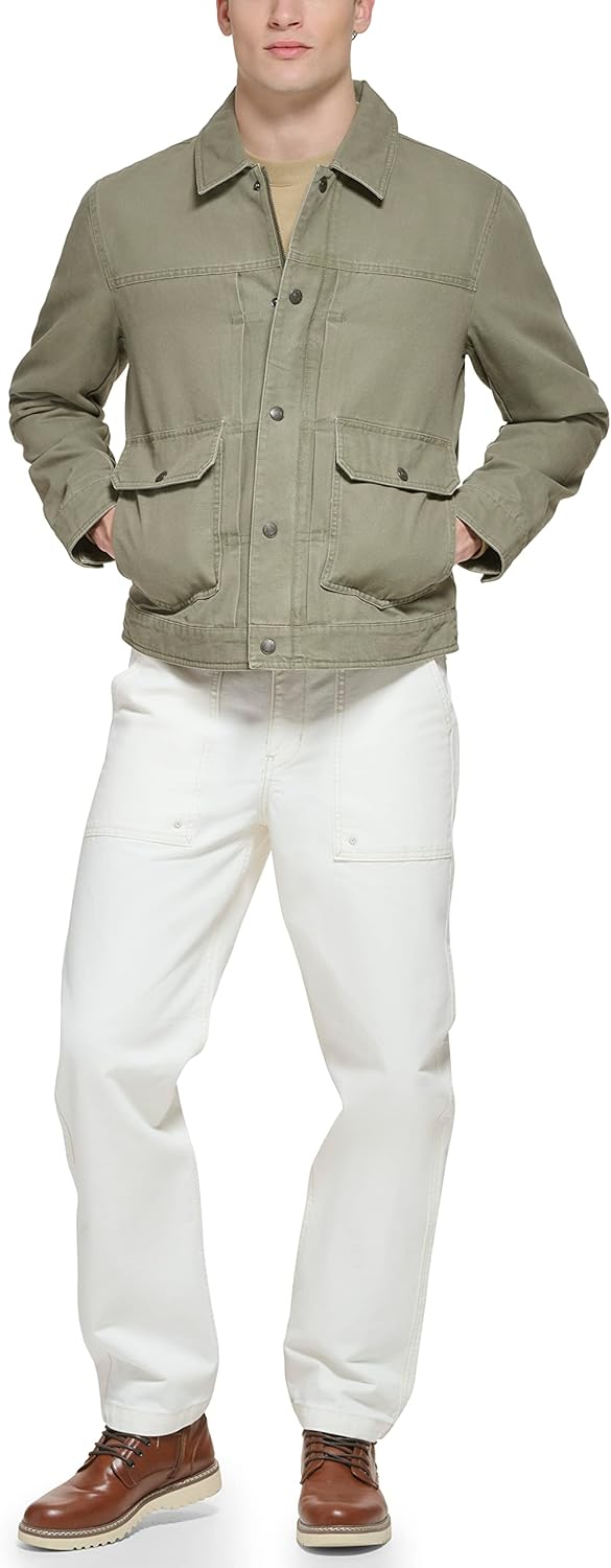 Мужская легкая куртка-рубашка Levi's для дальнобойщиков Levi's, Light Olive Cotton Canvas — фото 4