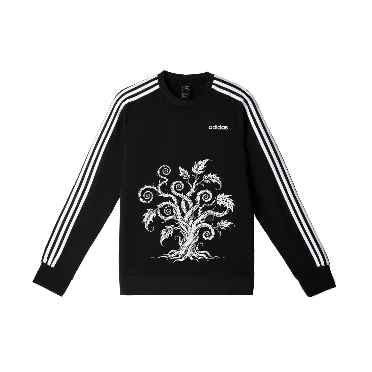 

Adidas Свитшот мужской черный с круглым вырезом, умеренно свободный, обычный крой