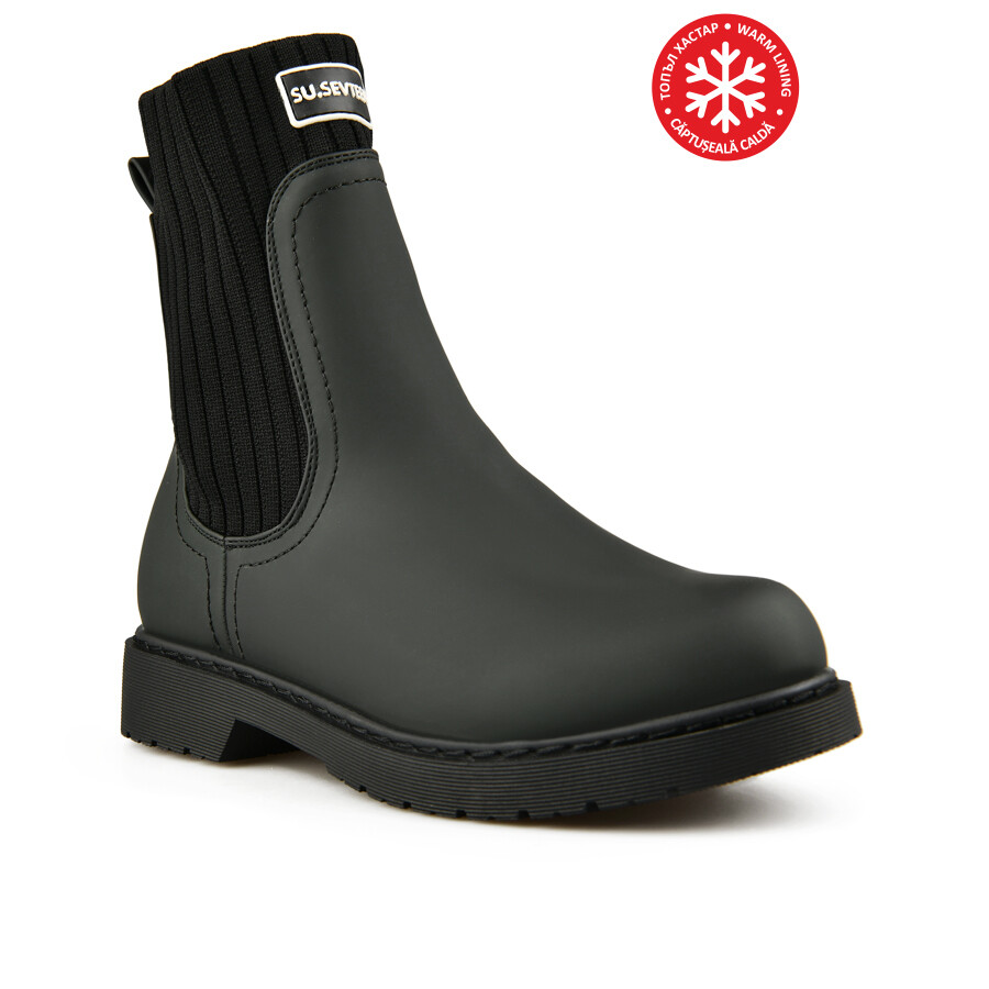 

Женские повседневные ботинки черные на теплой подкладке Tendenz, Черный, Женские повседневные ботинки черные на теплой подкладке Tendenz