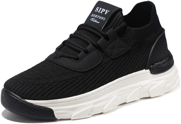 

Мужские дышащие кроссовки для бега, модные кеды на платформе, с мягкой подошвой, стильные и удобные обувь для ходьбы, легкие спортивные кроссовки для ежедневного использования и тренажерного зала Qacksv, черный