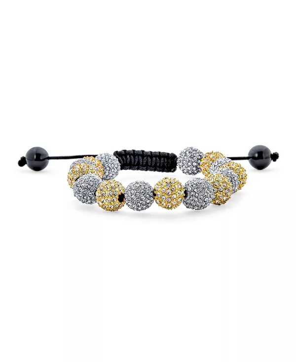 

Серебряно-Золотой двухцветный браслет с 10-миллиметровым хрустальным диско-шаром Bling Jewelry, gold-tone