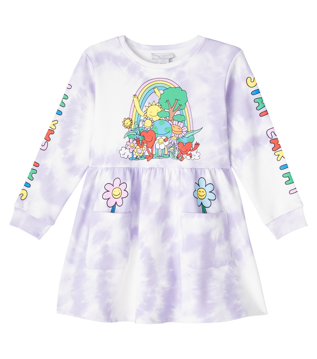 

Тай-дай хлопковое джерси платье Stella McCartney Kids, Colourful