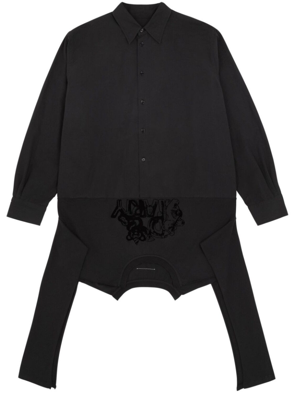 

MM6 Maison Margiela поплиновое платье-рубашка, черный