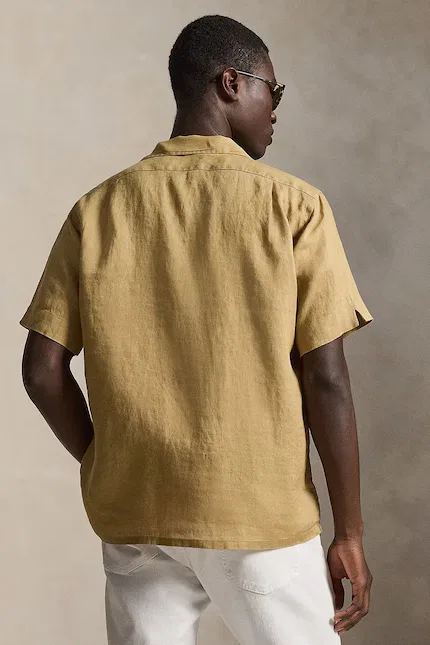 Рубашка льняная Polo Ralph Lauren, коричневый — фото 2