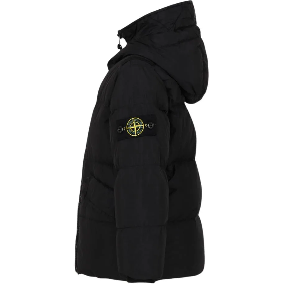STONE ISLAND Детская пуховая куртка navy blue — фото 4