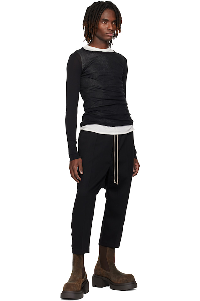Футболка Temple rib ls Rick Owens, черный — фото 4