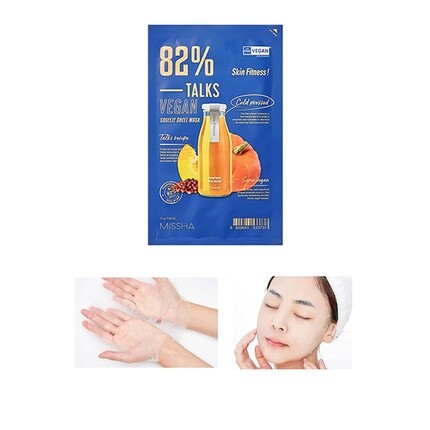 

Talks Vegan Squeeze Sheet Mask Skin Fitness Веганская тканевая маска для уставшей кожи, Missha