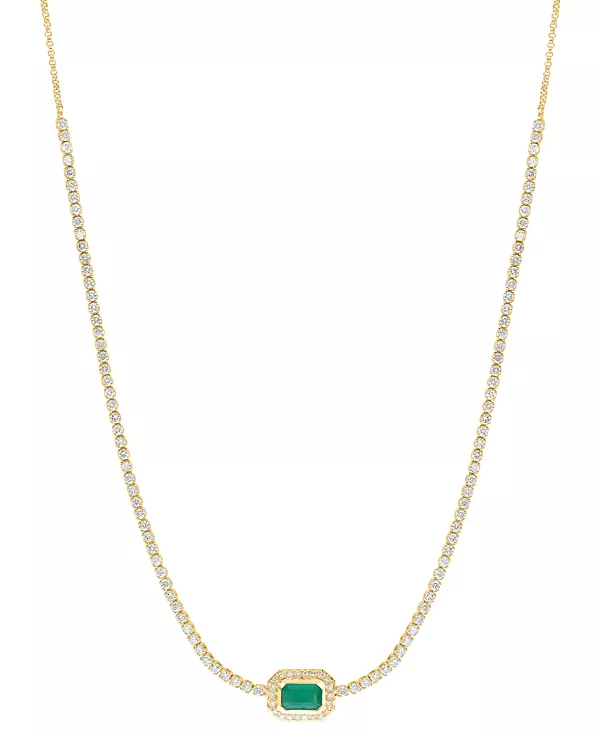

Изысканное ожерелье с подвеской Effy из 14-каратного золота с изумрудом (1/2 карата) и бриллиантом (1-5/8 карата), длина 18 дюймов + удлинитель 1 дюйм Effy Collection, emerald