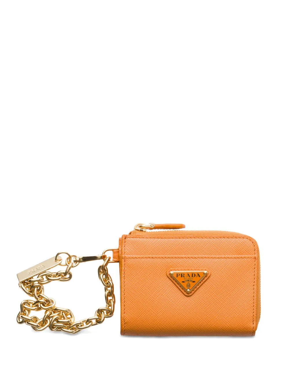 

Маленький кошелек из сафьяновой кожи Prada, оранжевый