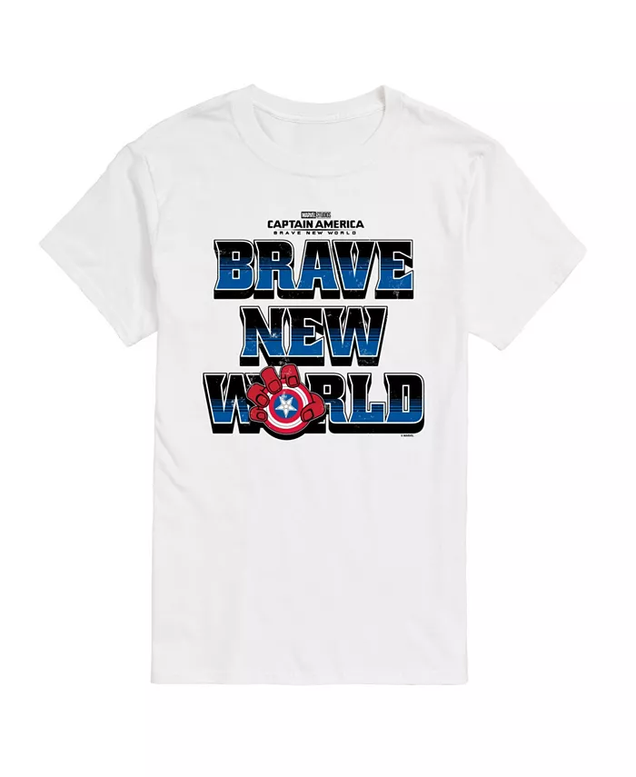 

Мужская футболка с коротким рукавом Captain America Brave New World AIRWAVES, белый