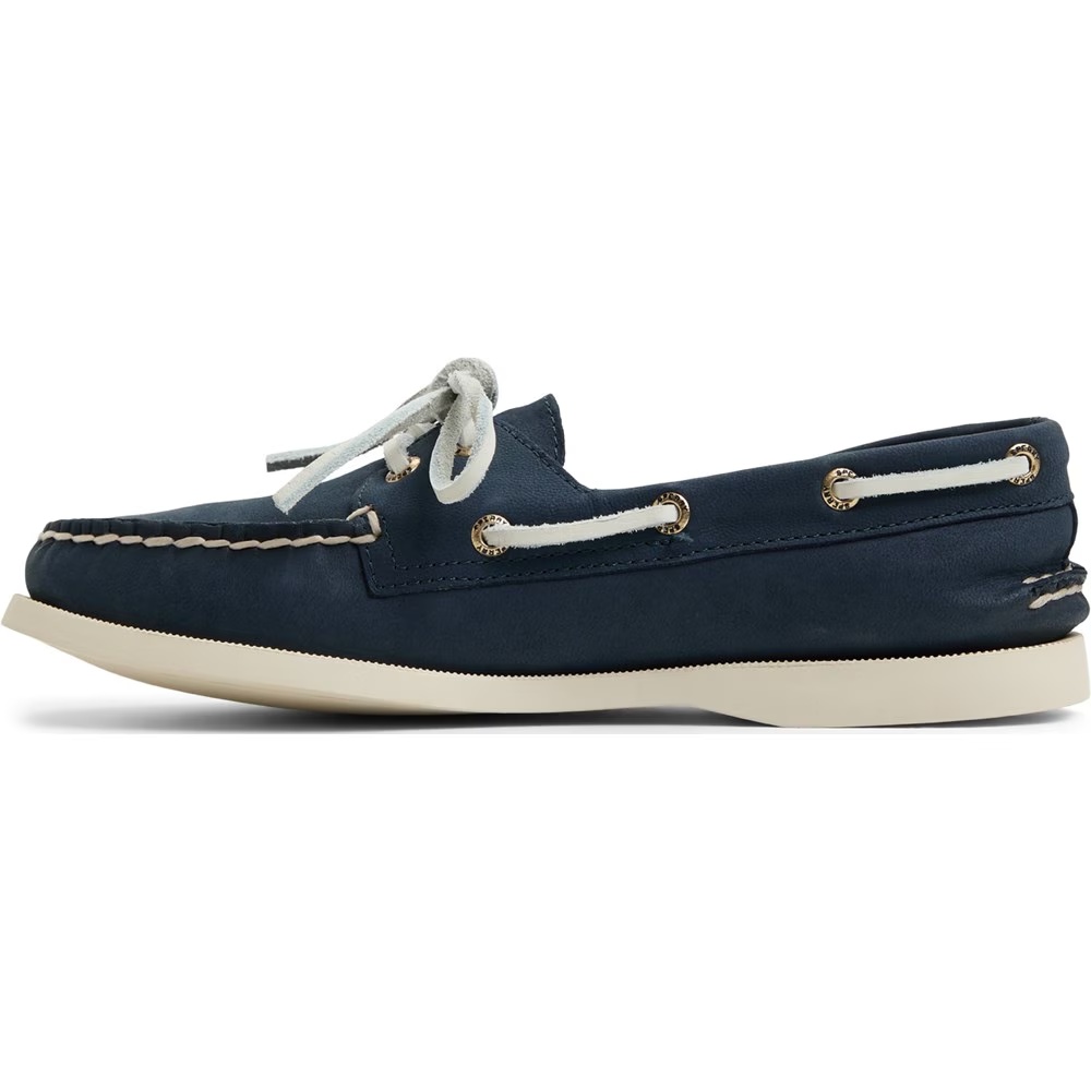 Подлинные оригинальные кожаные туфли-лодочки с двумя люверсами Sperry, синий — фото 3