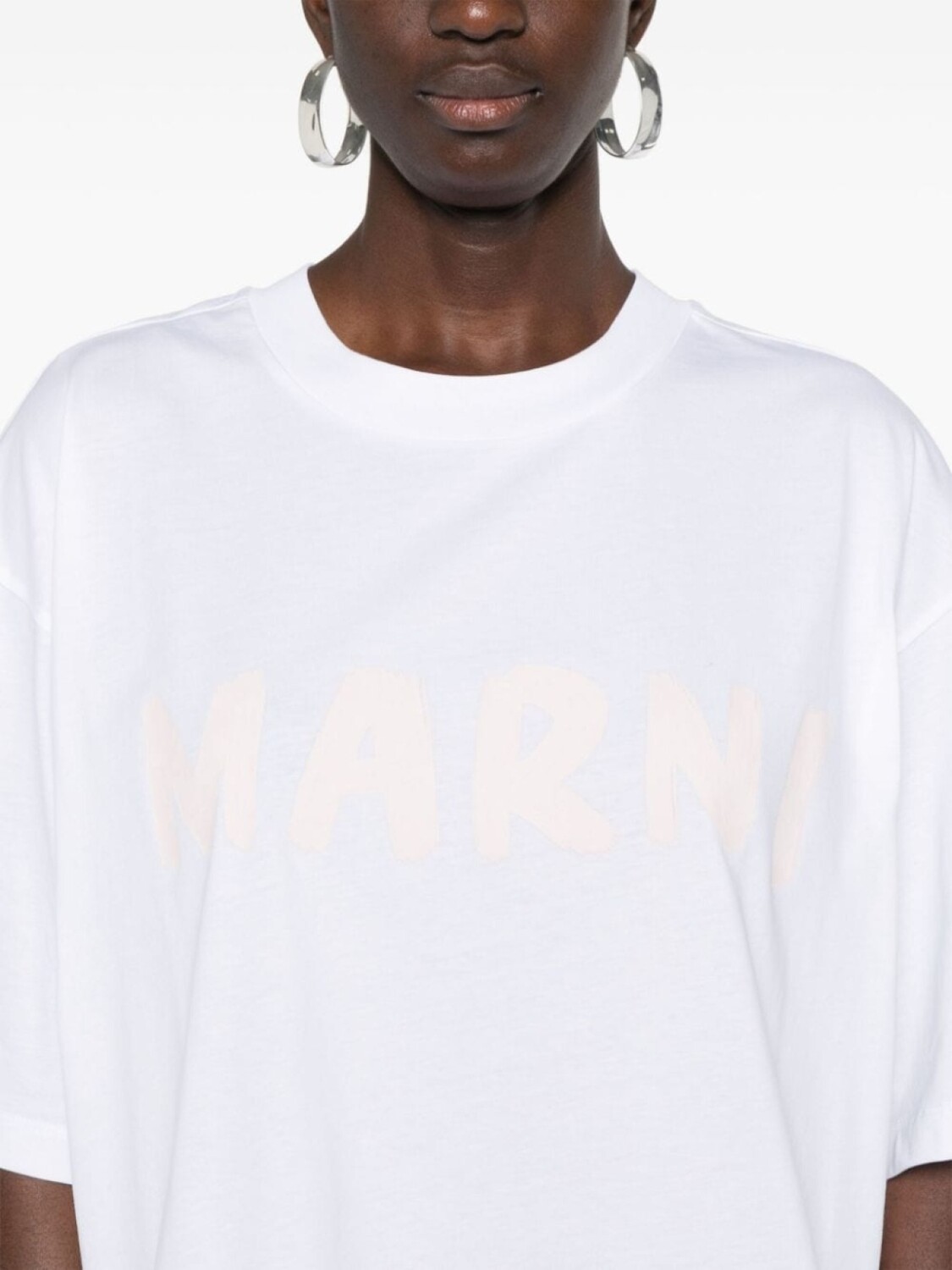 Marni укороченная футболка из органического хлопка, белый — фото 3