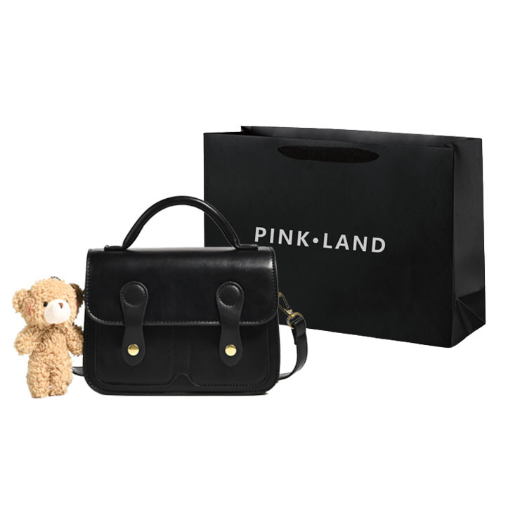 

Женская сумка через плечо Pink·Land, Черный с подвеской