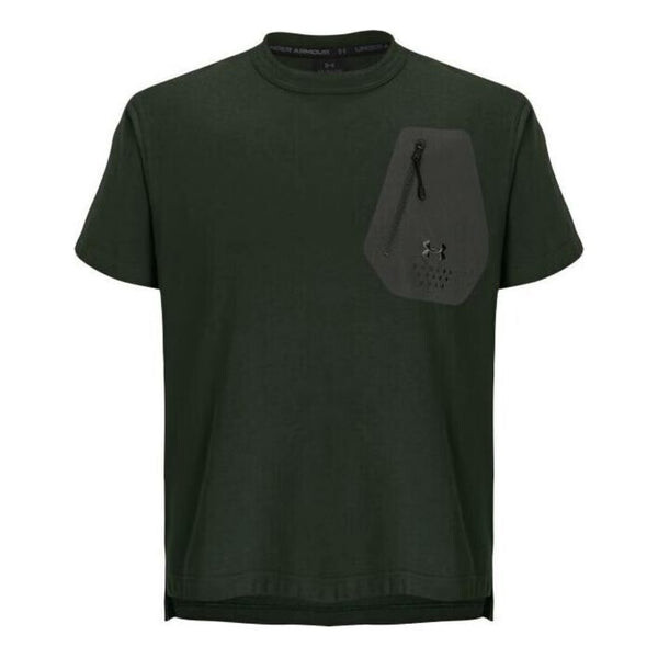 

Футболка g-star woven zip pocket loose t-shirt 'olive green' Under Armour, зеленый