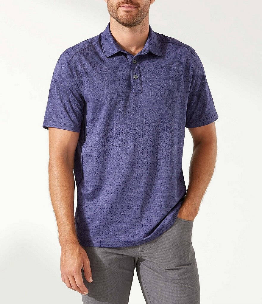 

Tommy Bahama IslandZone Palm Coast Рубашка поло с короткими рукавами Tropic Fade, синий