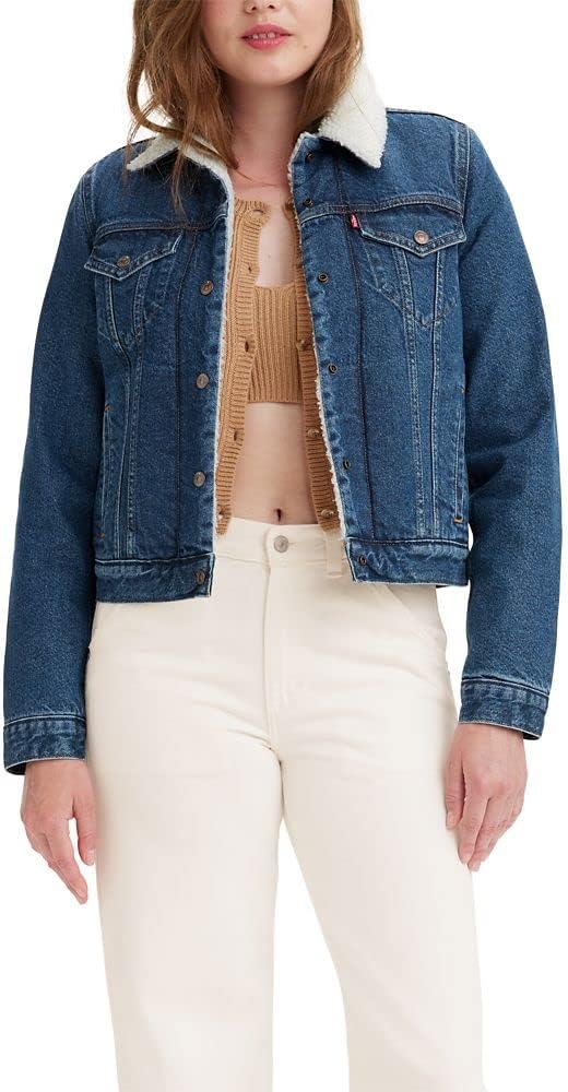 

Levi's Женская оригинальная куртка-тракер из шерпы, Indigo Worn in