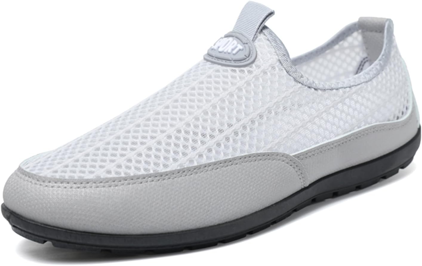 

Мужские повседневные туфли, прогулочные туфли, слипоны для мужчин, кроссовки для мужчин, легкие дышащие туфли для вождения из сетки Abborora, серый