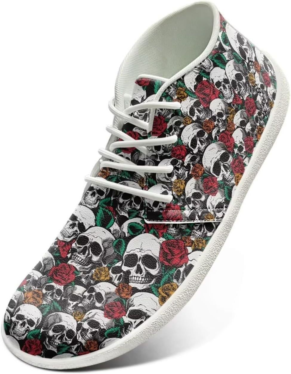 

Кроссовки Fonplted Trendy Barefoot для мужчин и женщин, походные кроссовки с широкой носочной частью, Skull Romantic Rose