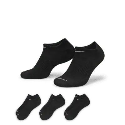 Носки Nike Everyday Plus Cushion Training No-Show (3 шт), черный/белый