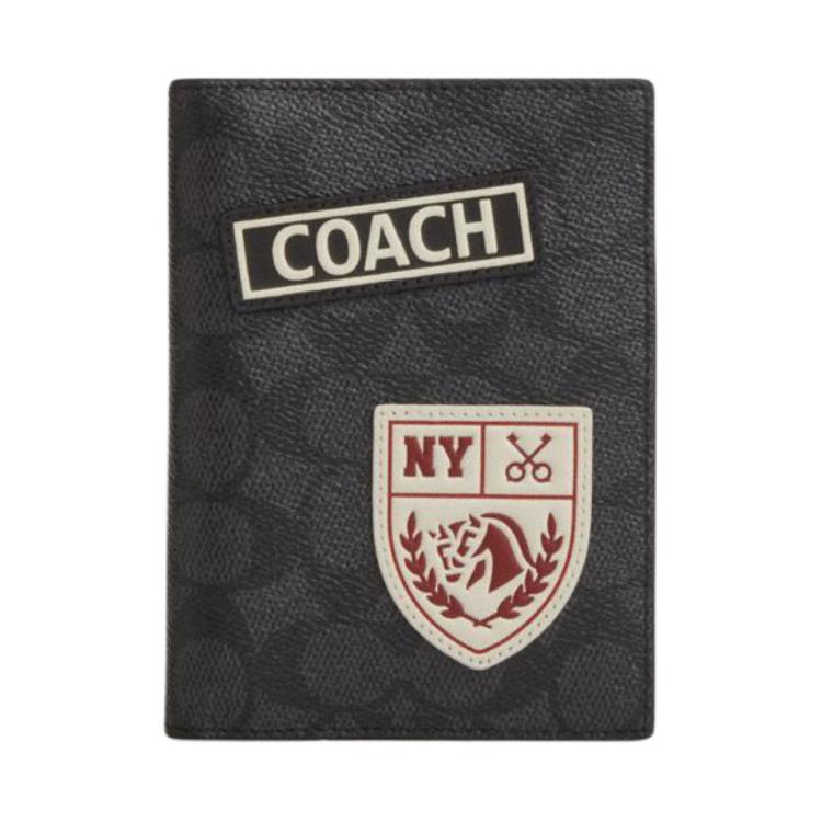 

COACH Классический картхолдер из холста унисекс угольный, Charcoal