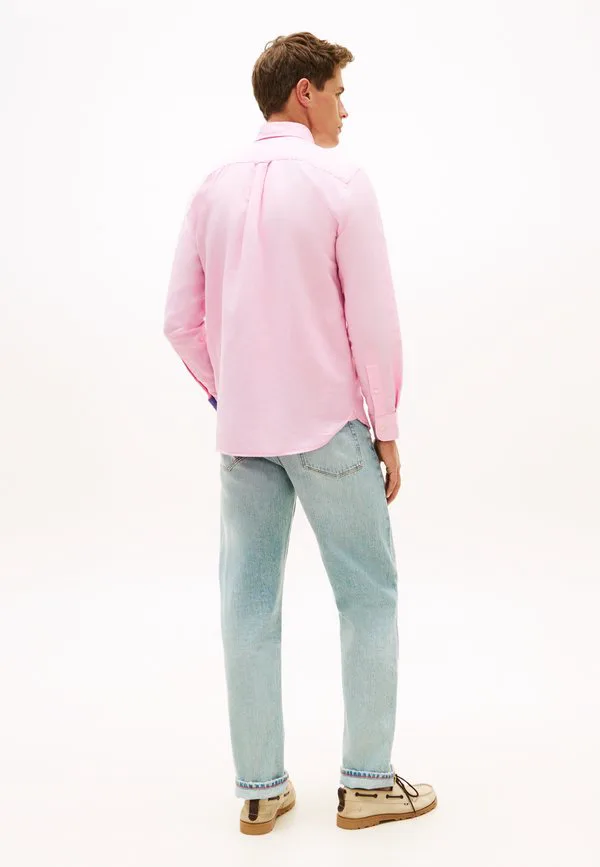 Рубашка-Рубашка прямого кроя из смесовой льняной ткани. Tommy Hilfiger, Classic Pink — фото 3