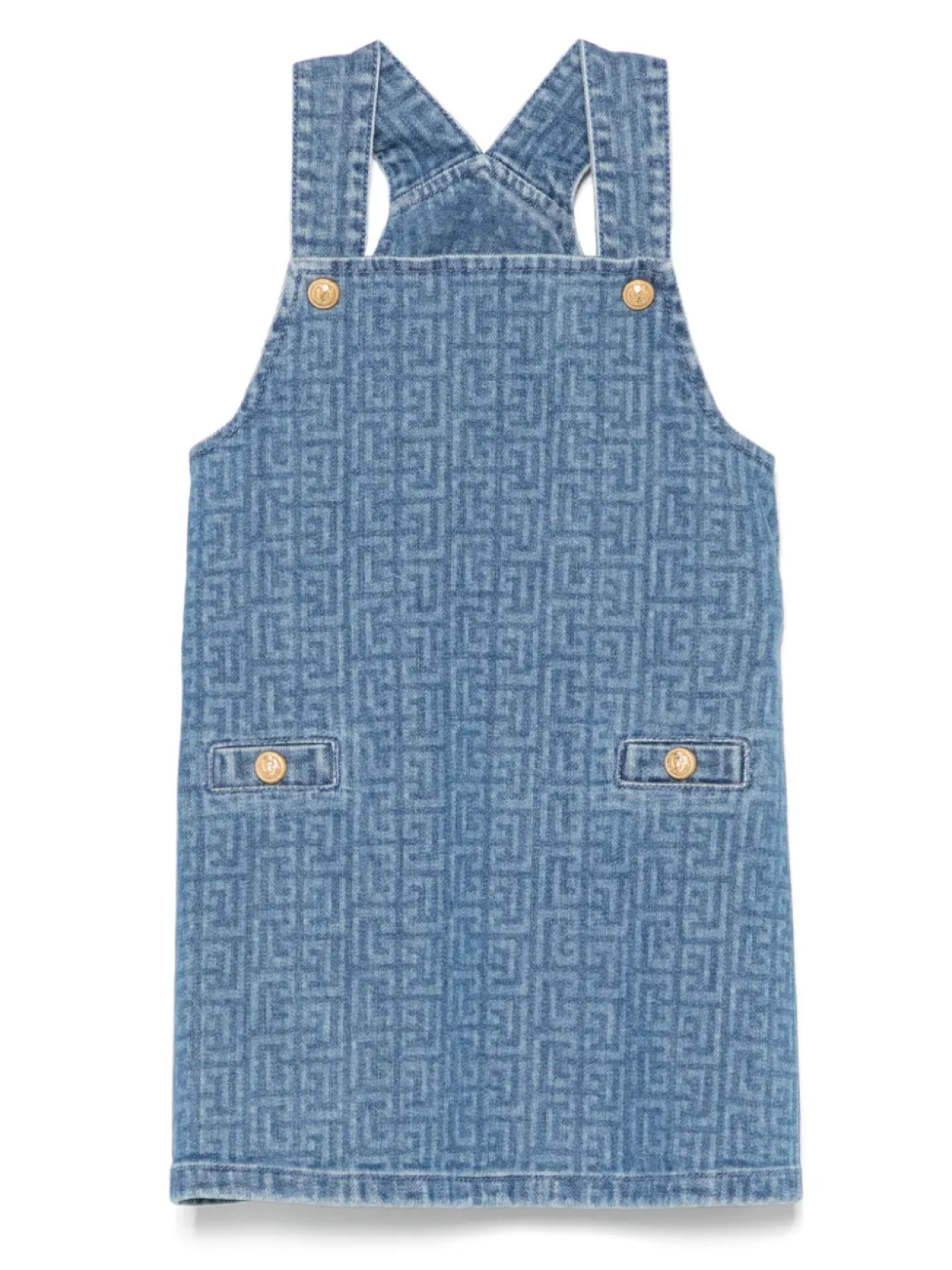 

Платье с монограммой PB Balmain Kids, синий