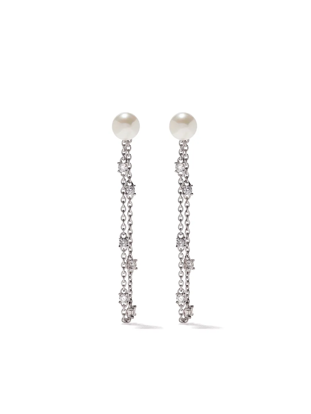 

Серьги Trend из белого золота с жемчугом и бриллиантами Yoko London, серебяный