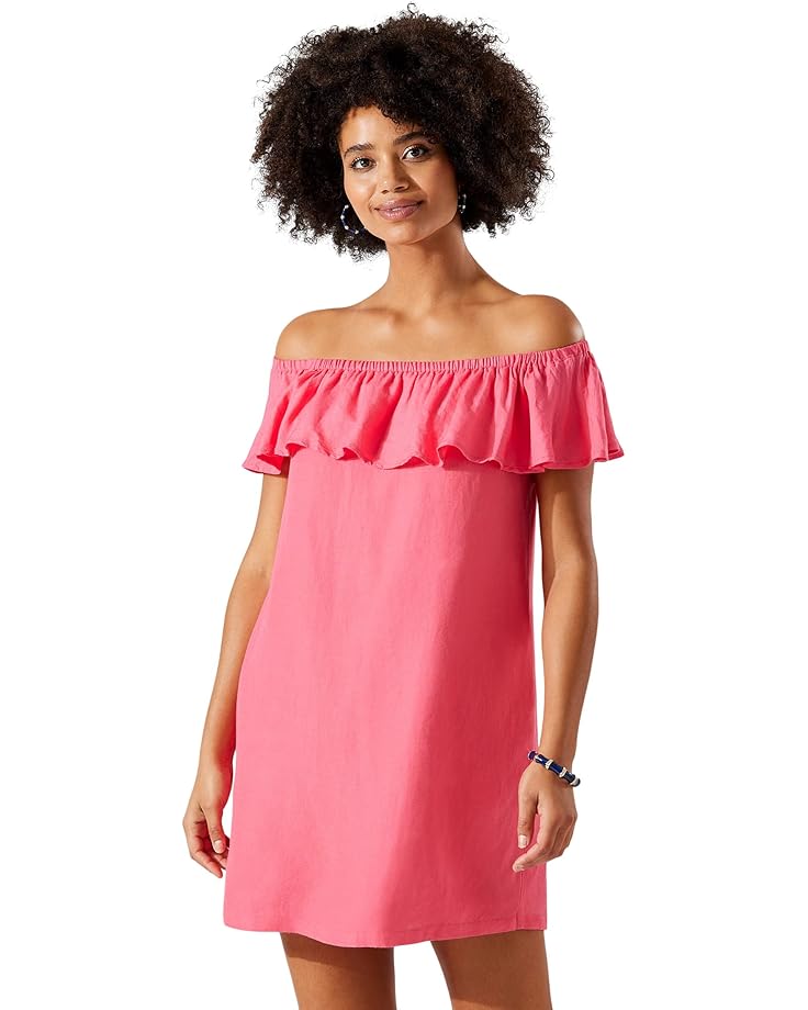 

Пляжное платье Tommy Bahama Linen Dye Off-the-Shoulder Dress Cover-Up, цвет Coral Coast