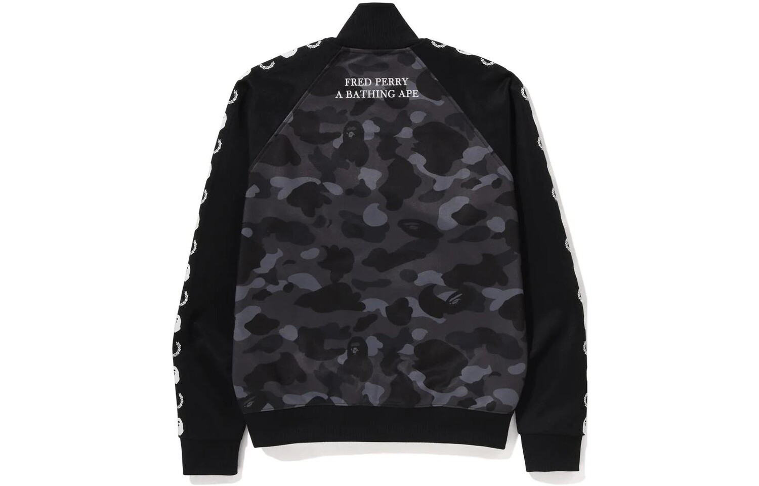 BAPE X Fred Perry цветная камуфляжная спортивная куртка черная A Bathing Ape, черный — фото 2