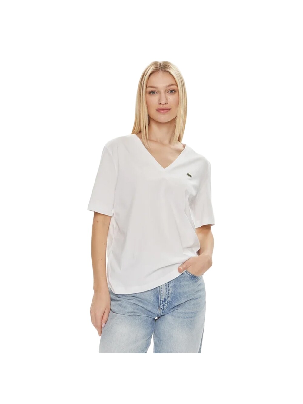

Крокодиловая футболка Lacoste, белый