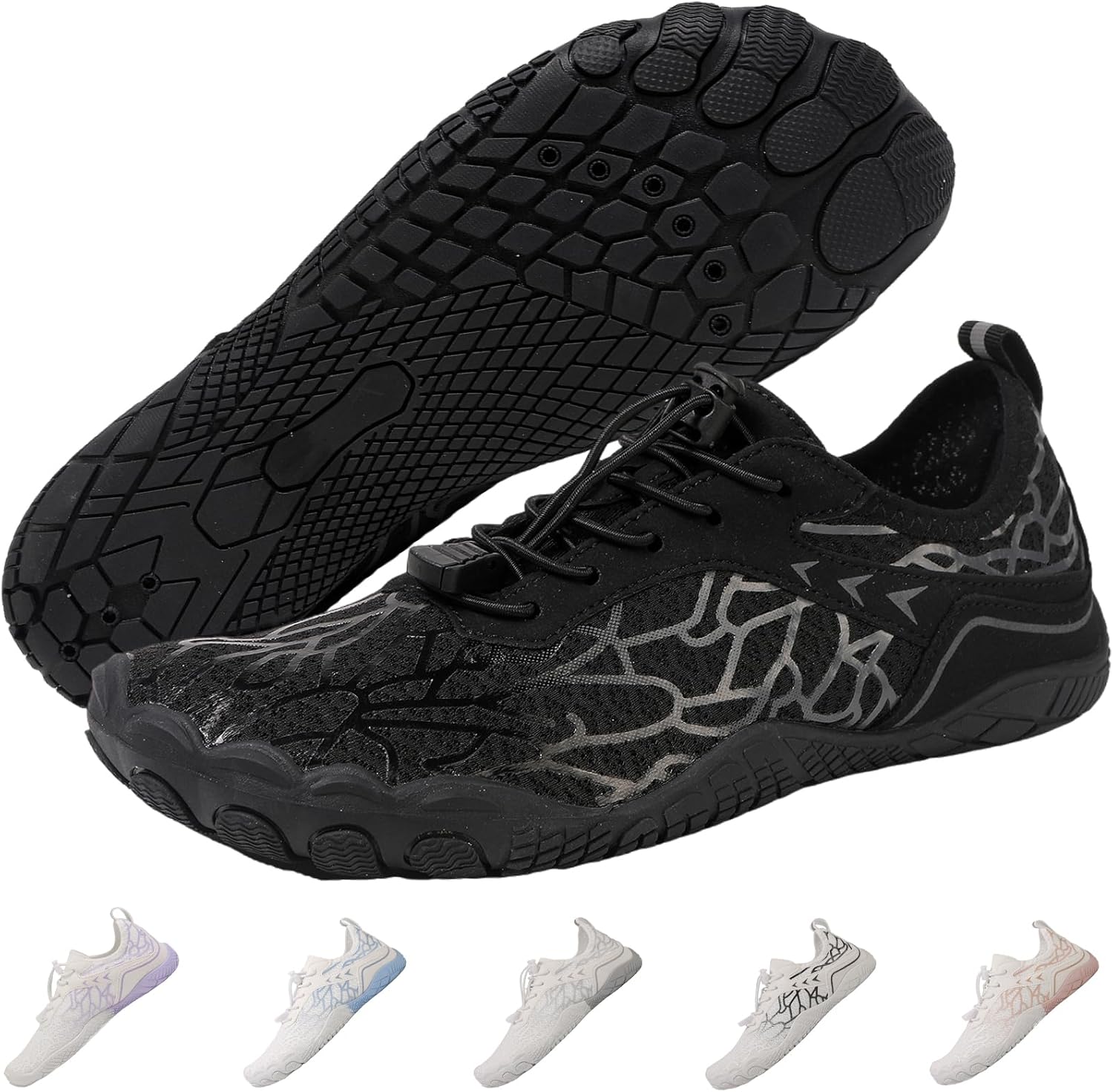 

Кроссовки для походов для женщин и мужчин, кроссовки для трейлраннинга, нескользящие дышащие походные ботинки, тренировочная обувь, водные обувь с широким носком Foehiex, серый