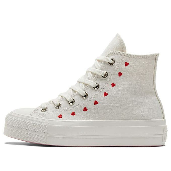 Кроссовки chuck taylor all star lift platform high 'embroidered hearts - white' Converse, белый