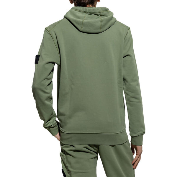 Толстовка compass motif detail hoodie 'sage' Stone Island, зеленый — фото 2